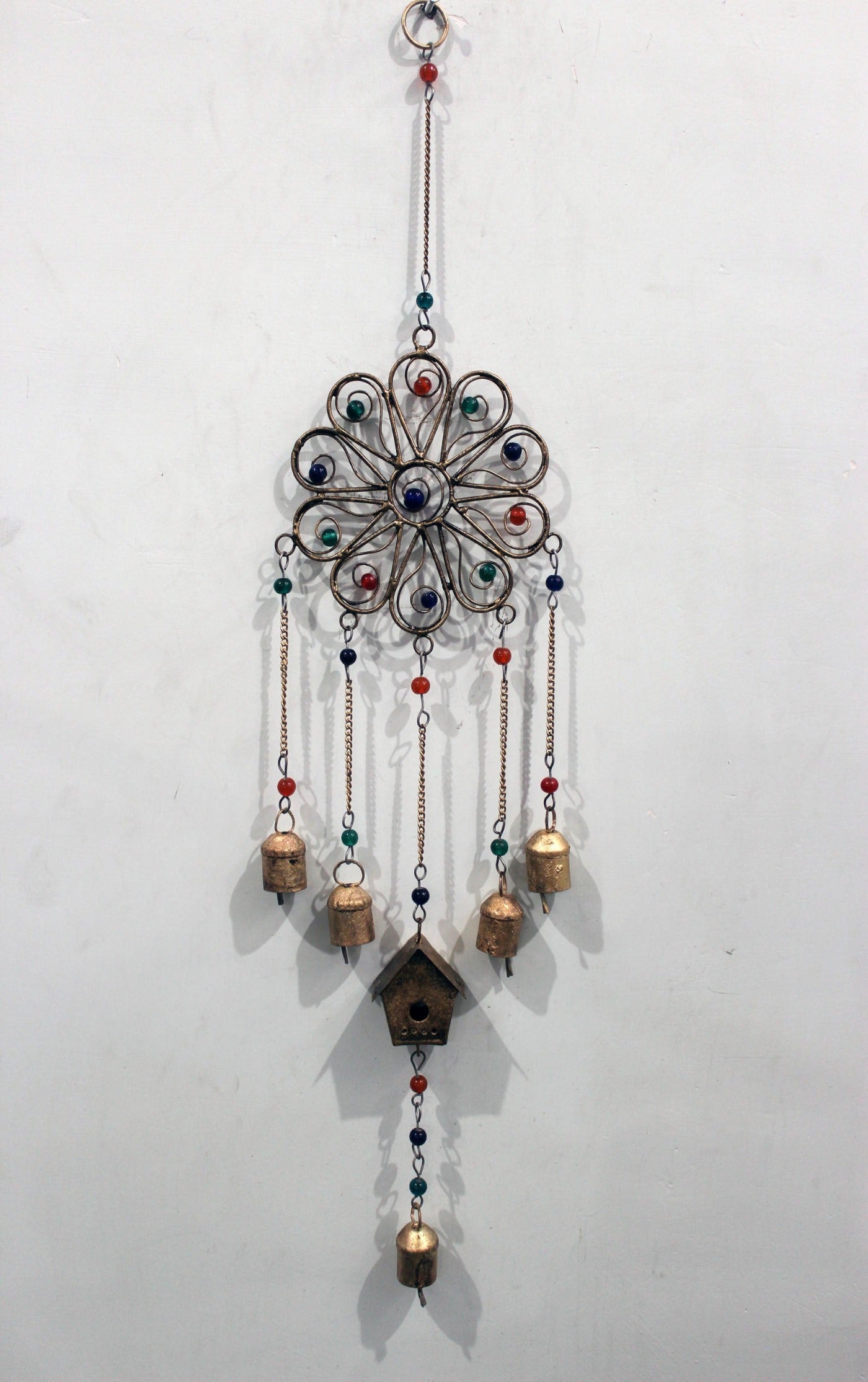 Handmade Flower Wind Chime - 21" Recycled Iron Craft